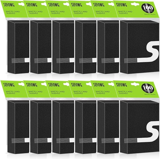 1200 Count Black Card Sleeves, Matte Card Sleeves, Standard Magic Cards Sleeve for MTG, TCG, Sturdy Shuffling Deck Protectors for MTG TCG Trading Sports Baseball Game Cards