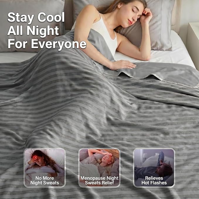 Guohaoi Cooling Blanket for Hot Sleepers and Night Sweats 90"x90" Queen | Arc-Chill Q-Max >0.5 Cool Fiber,100% Oeko-Tex Certified Lightweight Summer Blanket for Travel/Outdoor Ultra Cold Breathable