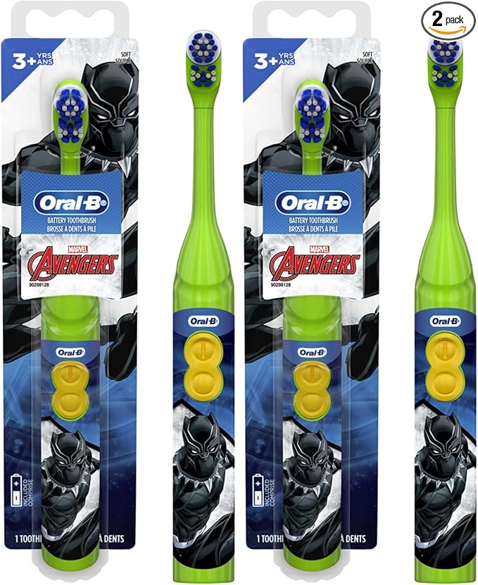 Oral-B Kid's Battery Toothbrush | Marvel's Avengers | Soft Bristles | For Ages 3+ | Pack of 2