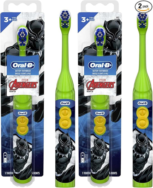 Oral-B Kid's Battery Toothbrush | Marvel's Avengers | Soft Bristles | For Ages 3+ | Pack of 2