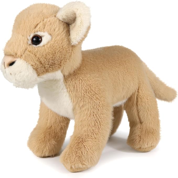 Ice King Bear Realistic Lion Cub Plush Toy - Lifelike Stuffed Animal with Soft Fur, 8 Inches Standing Plushie for Kids, Home Decor, and Collectors