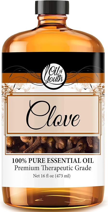 Oil of Youth Clove Essential Oil – Pure Therapeutic Grade Oil for Aromatherapy, Diffuser, Stress Ease, Skin Therapy (16oz Bulk)
