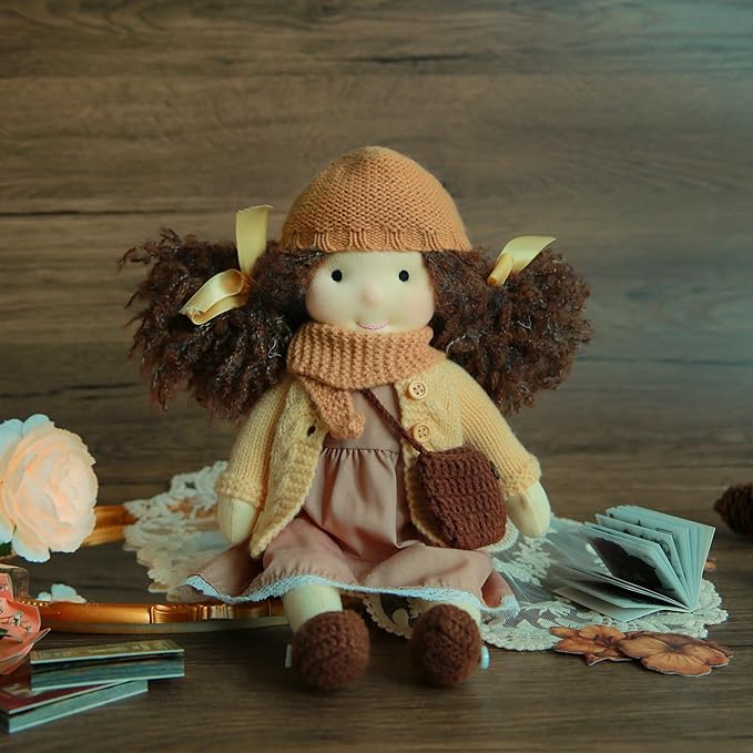 Waldorf Doll - Handmade Plush Collectors Doll for Kids Birthday Present, 12" Dotty