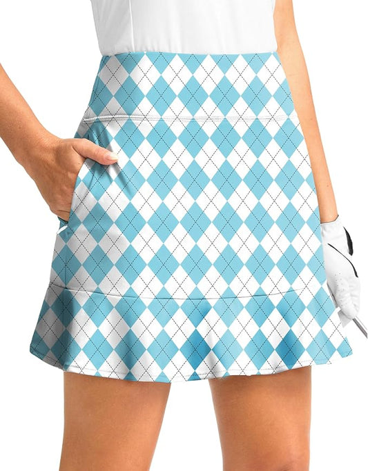16" Golf Skorts for Women with 5 Pockets | Athletic, Tennis Skirt, High Waisted, Pickleball, Travel, Casual, Lightweight, Ruffle Summer Skirt, with Shorts