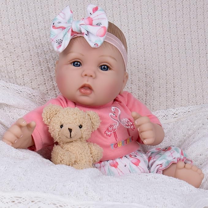 Milidool Realistic Reborn Baby Dolls Girl - Realistic Baby Dolls Girl Real Looking 18 inch Doll with Soft Poseable Body, Lifelike Newborn Baby Doll, Kids Gift for 3+ Years Old