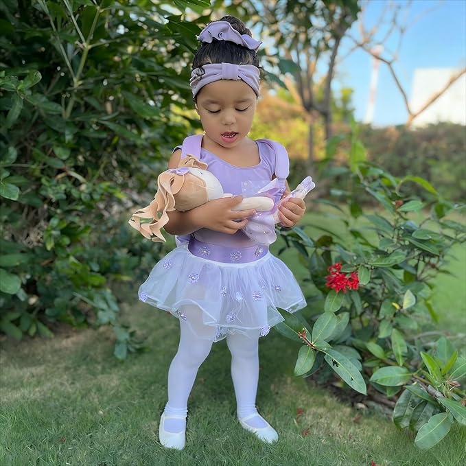 Gloveleya Personalized Ballerina Doll – Custom Name Plush Lavender Ballet Girl 13", Gift for Birthday, Baby Shower, Christmas & Holiday Keepsake for Toddlers and Little Girls