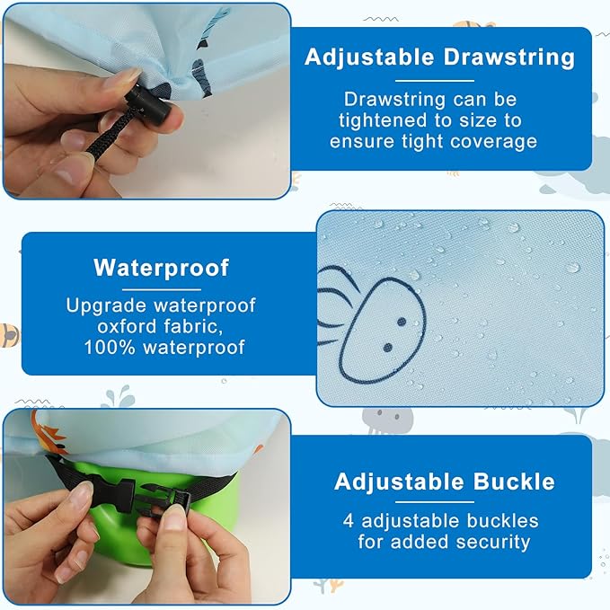 Kids Water Table Cover - Outdoor Kids Toy Cover for Little Tikes Showers Splash Tower Water Table, Blue Printed Round Cover Waterproof & Dustproof