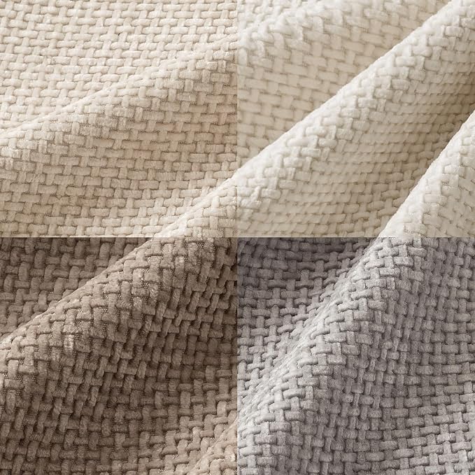 MIULEE Decorative Chenille Pillow Covers Neutral Beige 16x16 Pack of 4 | Modern Home Decor, Cozy Cream Collection, Couch Throw Pillows, Farmhouse Boho Cushion Covers for Sofa Bed Living Room