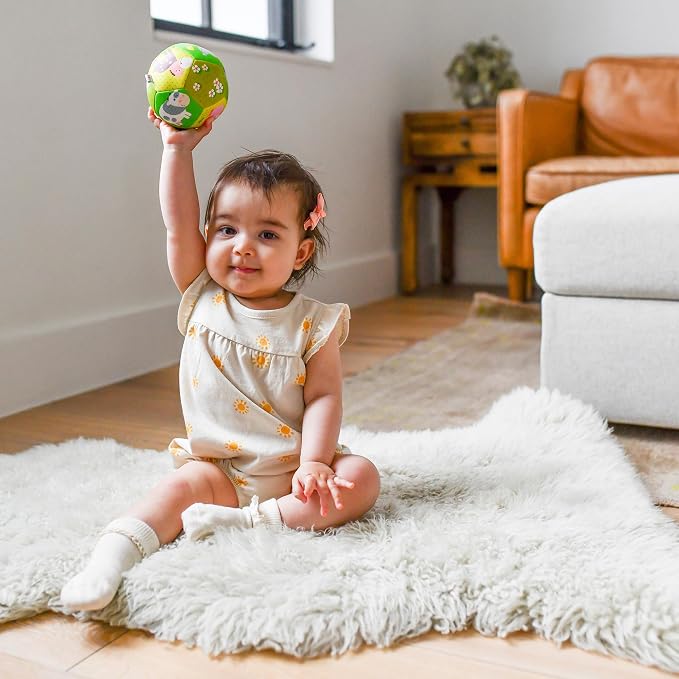 HABA Soft Baby Ball Tummy Time & Sensory Play - 4.5" Infant Play Ball Ideal for Crawling, for Babies 6 Months & Up