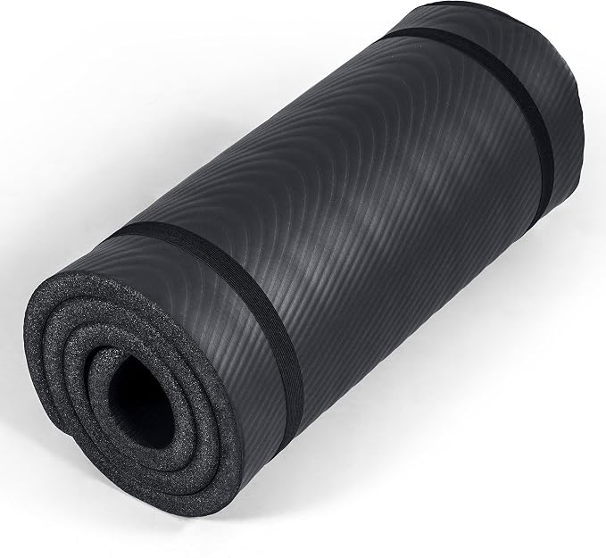 Tone Fitness 1-Inch Thick Yoga Mat | High-Density, Non-slip Exercise Mat with Carrying Strap for Yoga, Pilates, & Home Gym Workouts | Multiple Options