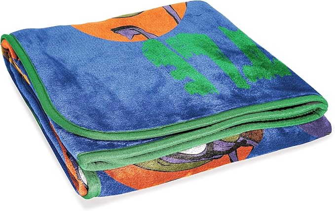 Jay Franco Plush Throw Blanket – 46" x 60" Inches Kids Hero Soft & Cozy Fleece Throw for Bedroom & Couch Décor, Official Licensed Product, Blue - Teenage Mutant Ninja Turtles