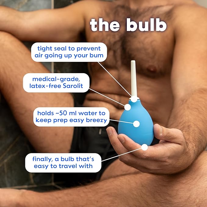 Bottom’s Digest Anal Douche Enema Bulb | 3.0 oz Douche Bulb with Easy-to-Clean 6 cm White Tip for Men & Women