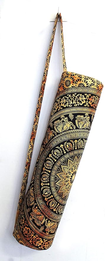 INDIAN CRAFT CASTLE ICC Yoga Mat Bag Carrier Full-Zip Exercise Yoga Mat Carry Bag for Women Men with Multi-Functional Storage Pockets and Adjustable Shoulder Strap 26X6 Inches