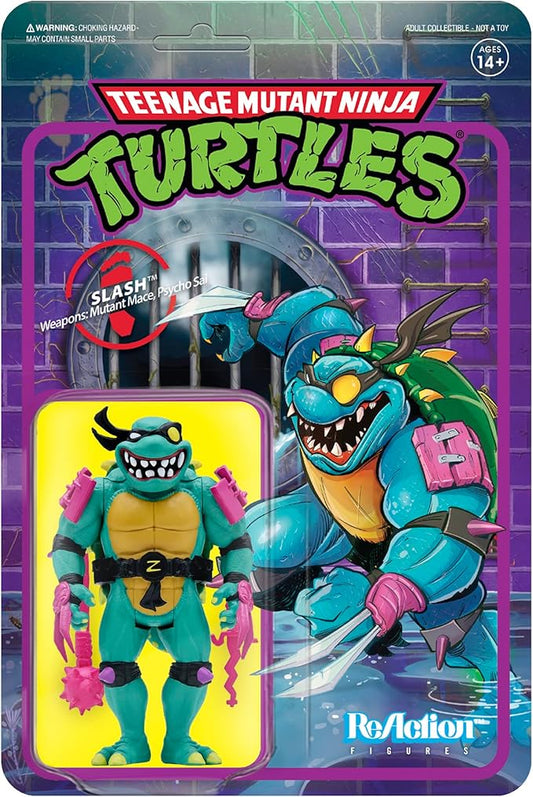 Super7 Teenage Mutant Ninja Turtles Slash - 3.75" TMNT Action Figure with Accessories Classic Cartoon Collectibles