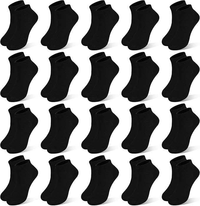 ZERULETS Kids Socks, 20 Pairs Ankle Low Cut Short Athletic Socks for Boys Girls Toddler 1-13 Years