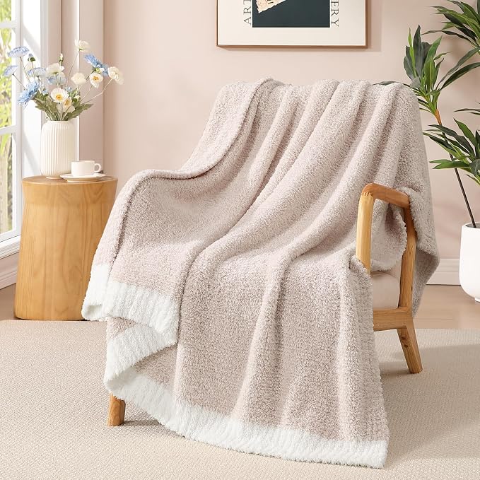 Soft Twin Blanket for Bed-Cozy Warm Reversible Knitted Blankets | Lightweight Fluffy Decor for Women, Mom, Her & Girls, Sofa, Chair, Couch, 60x80in, Cationic Dyeing Taupe