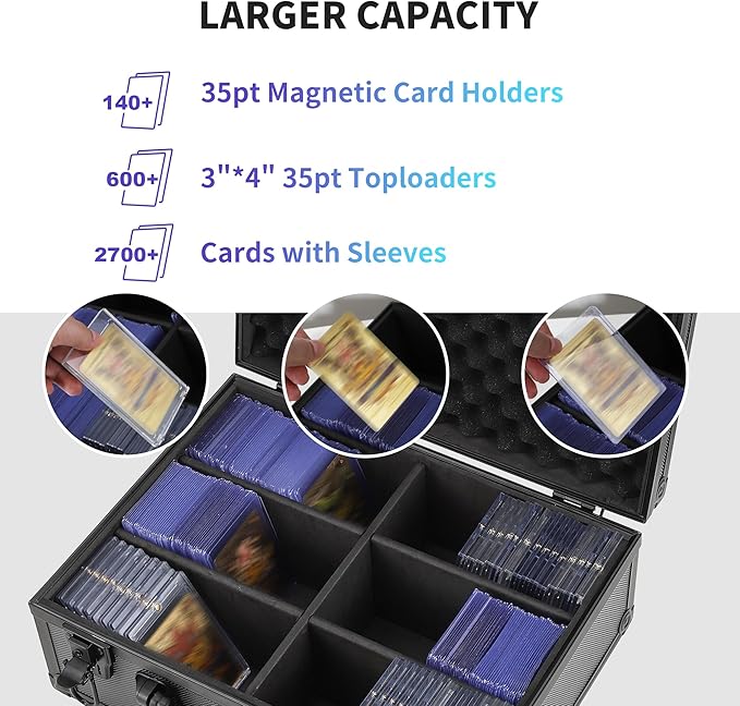 HZGXQN Toploader Storage Box for 3" x 4" 35pt Rigid Card, Top Loader Card Storage Hard Case, Sports Card Storage Boxes for Trading Cards, Top Loaders Holder (Holds 600+ Toploaders)