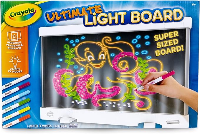 Crayola Ultimate Light Board - White, Kids Drawing Tablet, Gifts for Kids, LED Drawing Board, Sketching Art Projector, Toys for Boys & Girls, 6+
