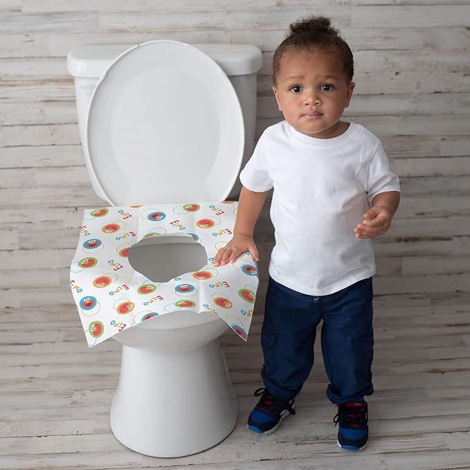 Sesame Street Potty Topper Disposable Stick-in-Place Toilet Seat Covers, 10 Count (Pack of 1)