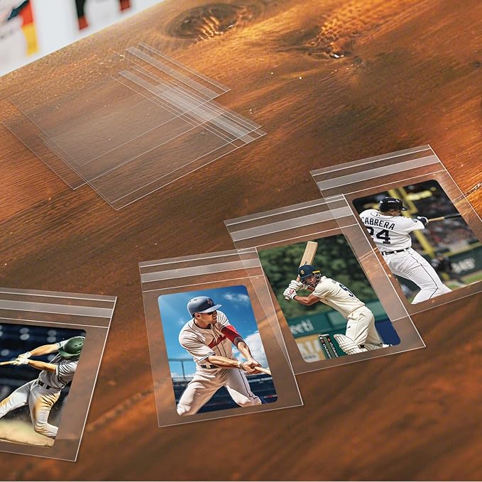 DEDC 100 Pcs Team Bags for Trading Cards, Team Bag Fit 3x4inch 35PT Top Loaders for TCG MTG Shipping Sports Graded Card TOP Loader Sleeves Protector