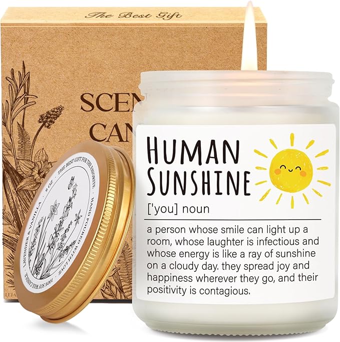 Human Sunshine Thanksgiving Candle for Women, Birthday Inspirational Appreciation Gifts to Women Boss Coworkers Teachers Nurses, Retirement Gift to Woman, Thank You Candle for Her-31