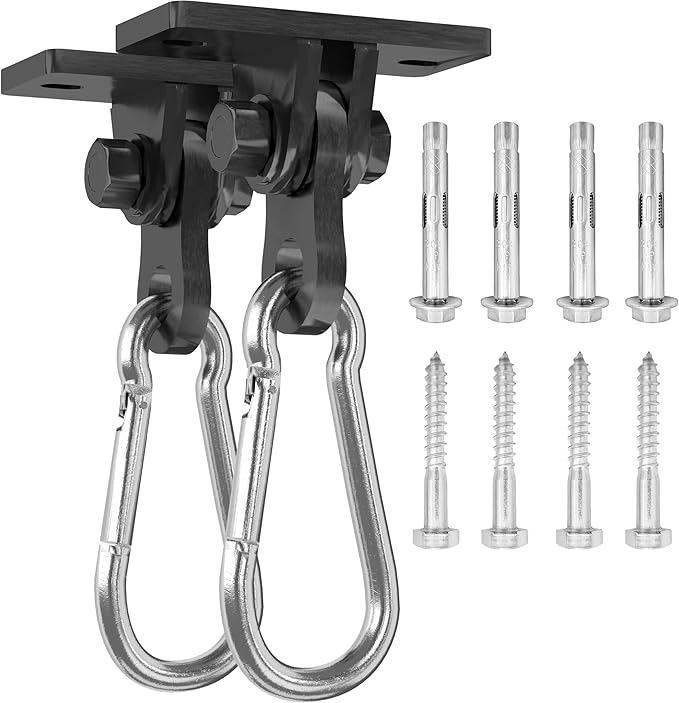 VivaZen Heavy Duty Swing Hangers 304 Stainless Steel（Plus），Over 5000 lb Capacity Includes Screws & Bolts - 2 Pack for Indoor/Outdoor Playground, Porch, Trapeze, Hammock Chairs & Swing Sets (2 Pack)
