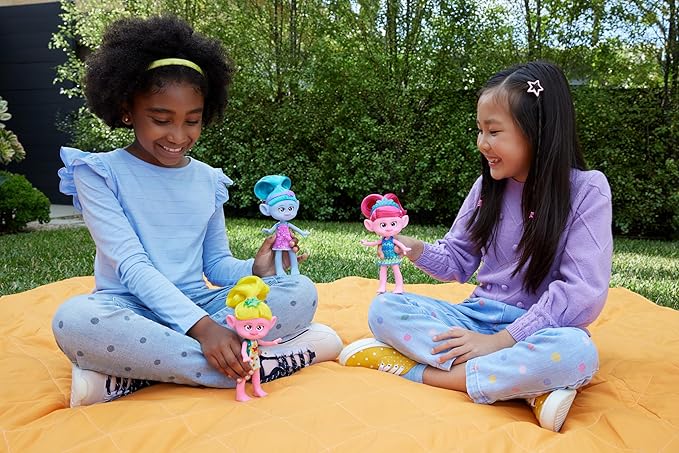 Mattel DreamWorks Trolls Band Together Trendsettin’ Fashion Dolls, Chenille with Vibrant Hair & Accessory, Toys Inspired by the Movie
