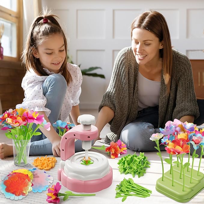 DIY Craft Kits Toys for Kids,Fabric Flower Bouquets Toys,Arts & Crafts for 4 5 6 7 9 Year Toddler Girl, Birthday Gift for 4-9 Year Old Girl, Educational Activity Preschool B-Day Gifts