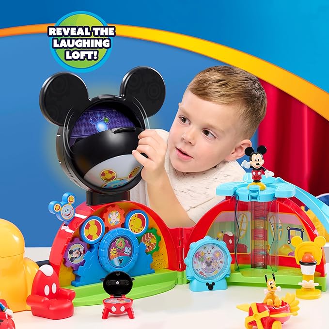 Disney Jr. Mickey Mouse Deluxe Clubhouse Playset,16-Piece Playset with Interactive Lights, Sounds & Elevator, Includes Mickey, Minnie & Donald Figures, Ages 3 and Up