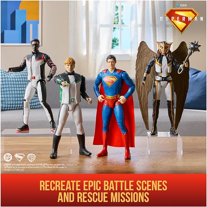 DC Comics, Superman, Green Lantern, Hawkgirl, and Mr. Terrific 4-Pack, 12-Inch Action Figure Set, Superhero Toys for Kids Ages 4 and Up