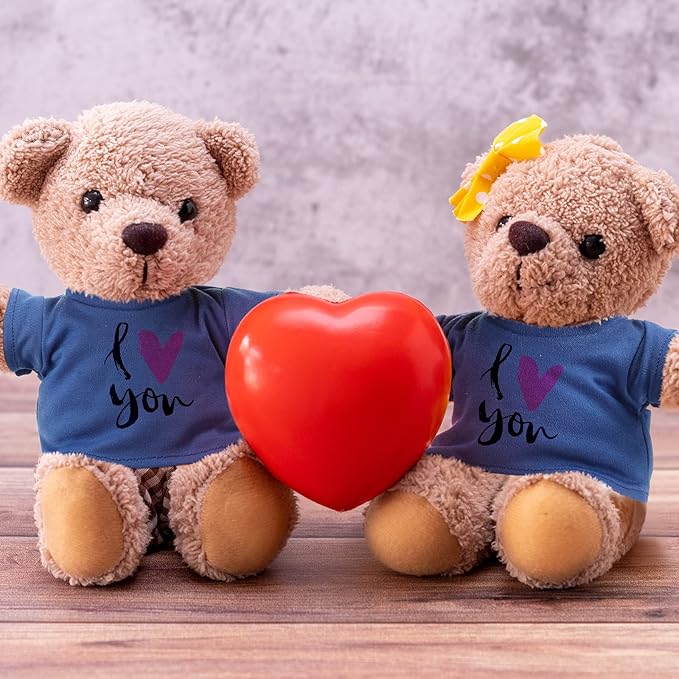Skylety 6 Pcs Bear Clothes Basic Tee Shirt Classic Stuffed T Shirt Plush Crew Neck for Stuffed Bears Doll with 14 - 18 Inch, Bear Not Included(Blue)