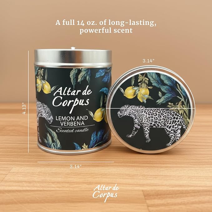 14 Oz Spring Candles for Home - Large Candle Lemon Verbena - Mothers Day Gifts - Luxury Candles for Men - Premium Soy Candle Blend - Bathroom Decor