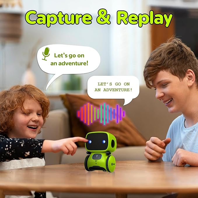 Contixo R1 Kids Robot Toy, Green Interactive Smart Robots With Voice Control Talking Dancing Learning Touch Sensor Compact Educational Portable Toy For Boys Girls Toddlers 3-8 Years Old Birthday Gifts