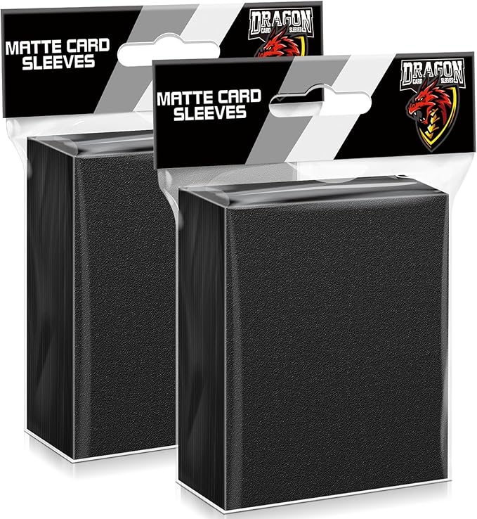 200 Counts Black Card Sleeves Top Loaders for Trading Card, Matte Card Sleeves Deck Card Protectors Compatible with Baseball Card, Sports Cards, Game Card