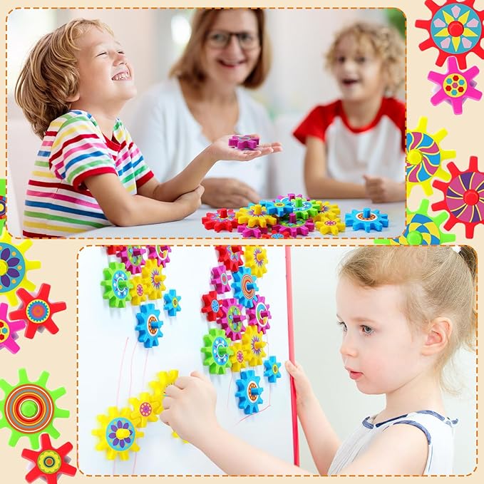 36 Pcs Magnetic Gears Interchangeable Learn Magnetic Spinning Gears for Magnetism Refrigerator or Whiteboard (Colorful Style)
