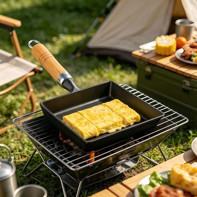 Cast Iron Tamagoyaki Pan Japanese Egg Roll Omelette Skillet
