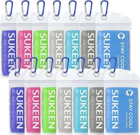 Sukeen Cooling Towels(40"x12") for Neck & Head, Soft Breathable Chilly Towel for Yoga, Golf, Gym, Camping, Running, Workout & More Activities