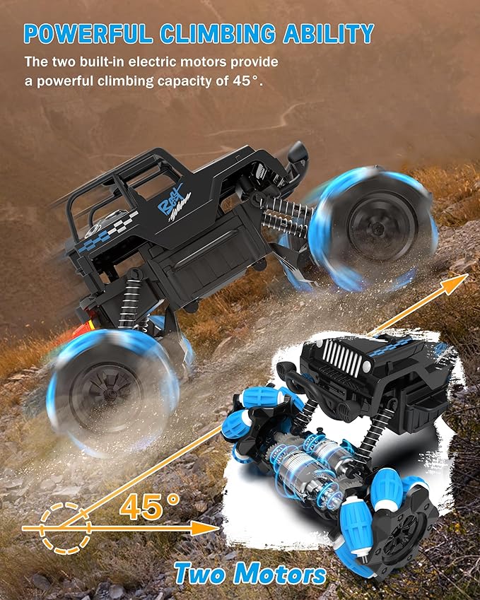 RC Sideways Stunt Car, 2.4 Ghz Remote Control Drift Car, Features 360° Rotation, Spins, Spray, All Terrain 4WD RC Stunt Cars Toys for 6-12 Years Boys Girls Gifts for Christmas New Year