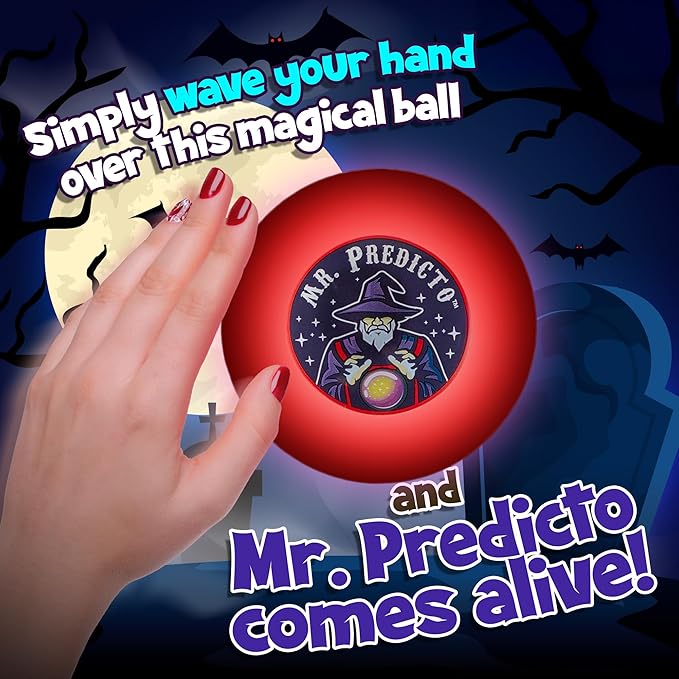 Mr. Predicto Fortune Teller Crystal Ball - Halloween Games for Kids, Ask Question & He Speaks Answer, Perfect Fortune Telling Costume Women (1 Ball Included)