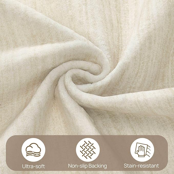 UERMEI 6x9 Washable Area Rug - Neutral Modern Abstract Living Room Rugs, Non-Slip Soft Large Indoor Floor Carpet for Bedroom Home Office & Under Dining Table Decor, Brown/Beige