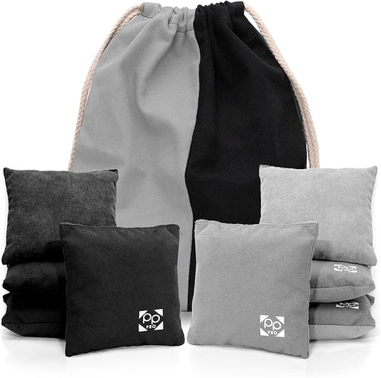 Professional Cornhole Bags - Set of 8 Regulation All Weather Double Sided - Sticky Side/Slick Side Bean Bags for Pro Corn Hole Game