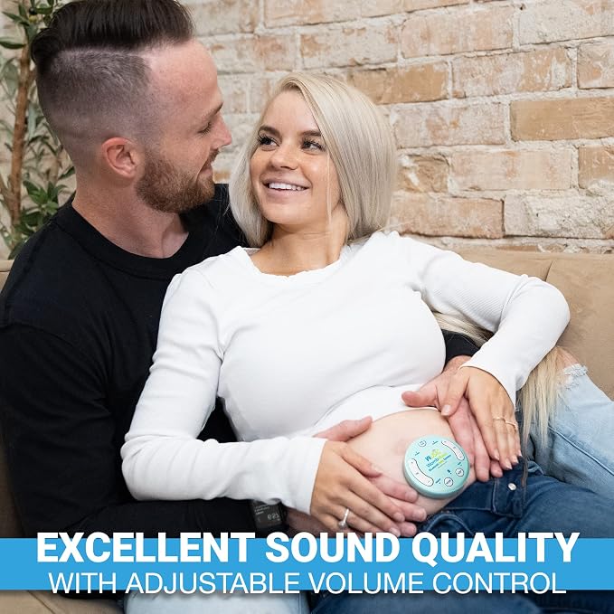 Wusic Safe Wireless Pregnancy Headphones for Belly – Womb Music Bluetooth Baby Headphones for Bonding, Pregnancy Essentials for First Time Moms, One-Tap Bluetooth Plays 8+ Hours of Music to Your Baby
