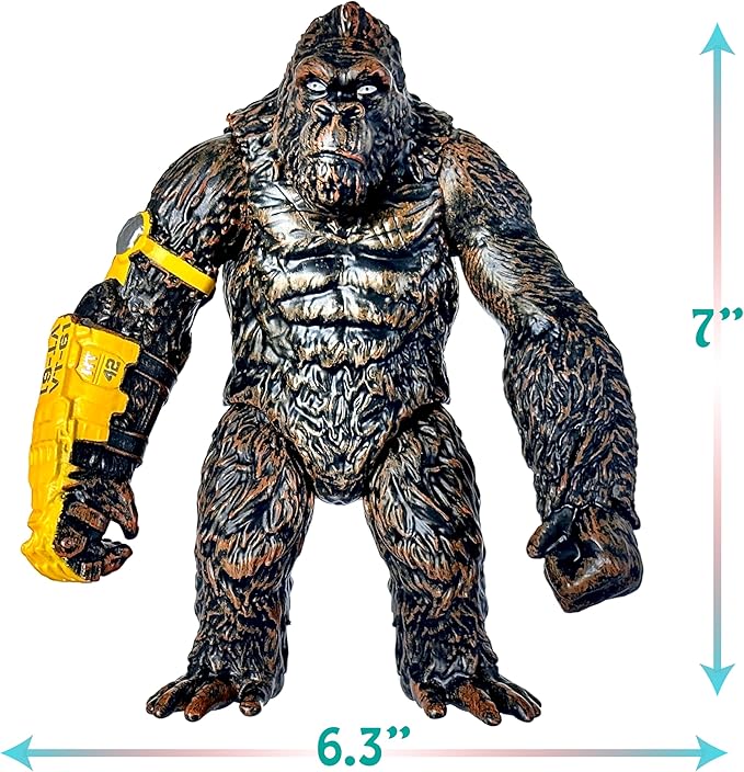 TwCare King Kong: The New Empire, Dinosaur Dragon Attack Action Figure 7” Fight Mode Gorilla Ape Solid Wild Movie Series, Travel Bag