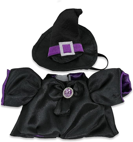 DolliBu Witch Stuffed Animal Dress Up Set - Halloween Costume Outfit with Hat and Dress - Spooky Pretend Play Accessories for Teddy Bears – Small for 5 to 7 Inch Plush Toys