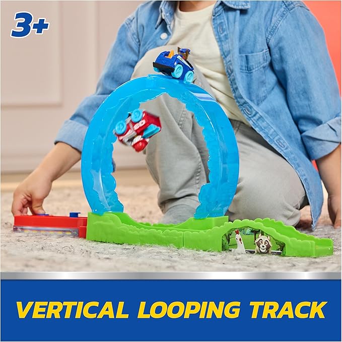 PAW Patrol Pup Squad Rescue Loop, Track Playset with Chase & Marshall Pup Squad Toy Cars & Vehicle Launcher, Kids Toys for Boys & Girls Ages 3 and Up