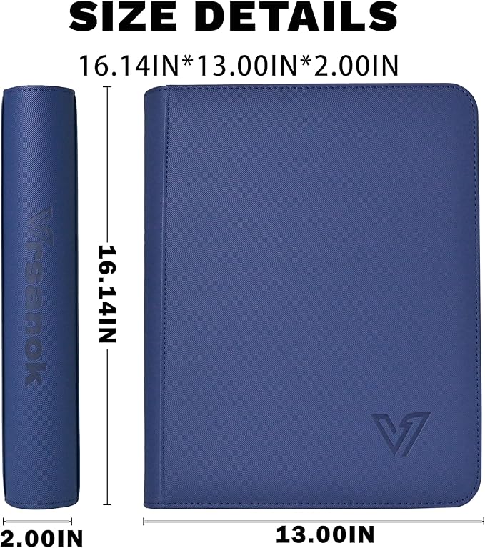 Top Loader Binder 9 Pocket,Holds 324 Top Loaders,Toploaders Binder 9 Pocket for 3" x 4"Rigid Cards,Double Sided Card Binder Abulm in 3"x4"Toploaders for Trading Cards