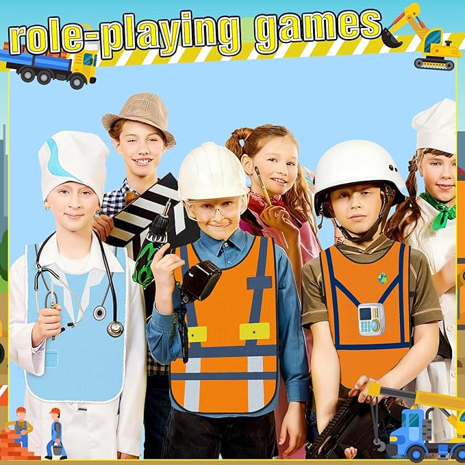 Panitay 12 Pcs Kids Dressing up Costumes Toddler Kids Dress up Vests for Boys Girls Party Pretend Play Costume Supplies