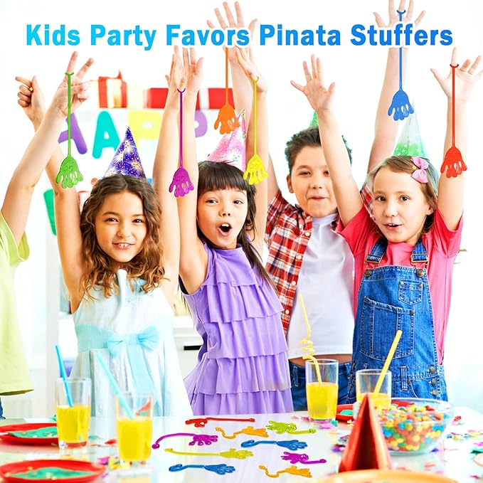 Sticky Hands Bulk 48 PCS Party Favors for Kids 4-8 8-12 Stretchy Sticky Hand Toy Halloween Goodie Bag Stuffers Fillers Mini Treasure Box Toys for Classroom Prizes Student Gifts Birthday Party Supplies