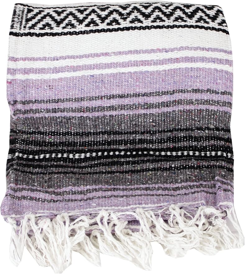 Canyon Creek Authentic Mexican Yoga Falsa Blanket (Light Purple)