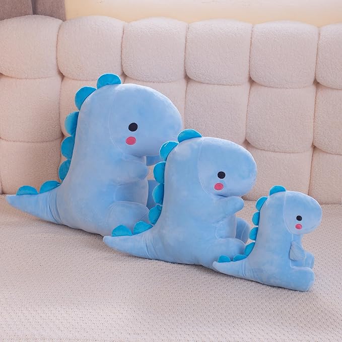 Plush Dinosaur Stuffed Animal, Cute Toys Anime Dinosaur Soft Throw Pillow Gift for Children Boys Girls Blue 14 inch